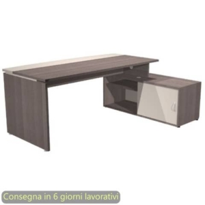 Scrivania su mobile di servizio Presto Plus Direction 206,5x135,7xH.74 cm Artexport frassino toscano/avorio