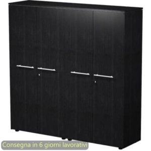 Coppia armadi medi con ante melaminico 162,8x43xH.158,2 cm Flora Artexport nero venato frassino