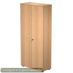 Mobile alto con ante con serratura 80x35xH.180 cm 3 ripiani Presto Artexport faggio - 038-39-75M/6