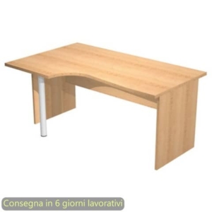 Scrivania penisola sinistra piano faggio 160x60/80/100xH72 cm gamba a pannello in melaminico Presto Compact - 009PAN11/4