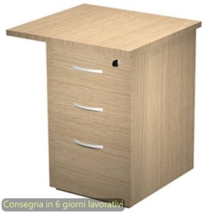 Cassettiera alta per scrivanie 2 cassetti + 1 classificatore 65x60xH.73 cm Flex Artexport rovere - CA60+TOP65/C