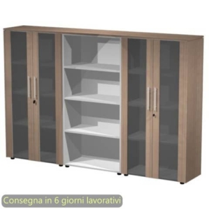 Composizione tre mobili medi con 4 ante 162,8x43xH.158,2 cm Flora Artexport ciliegio arabis - 937T-74x2/K