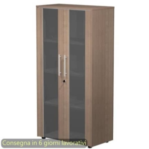 Armadio medio con ante vetro/melaminico 82,8x43xH.158,2 cm Flora Artexport ciliegio arabis - 937-74/K