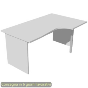 Scrivania penisola destra piano grigio 160x60/80/100xH72 cm gamba a pannello in melaminico Presto Compact - 008PAN11/9