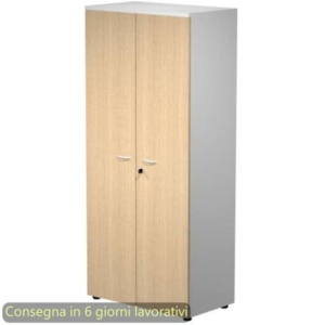 Mobile alto con serratura Presto 80x44xH.180 cm - struttura grigia Artexport ante rovere - 538-39-75M/C