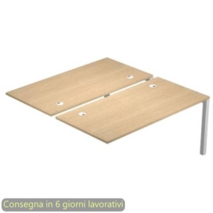 Modulo aggiuntivo bench doppio 180x168xH.72,5 cm gambe met. grigio alluminio Bridge Artexport piano rovere