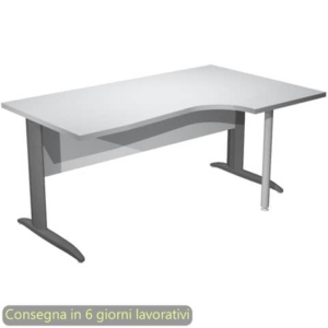 Scrivania penisola destra piano grigio 160x60/80/100xH.72 cm gamba ad L metallo antracite Presto Compact - 008K211/9/AF