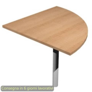 Raccordo a 90° con supporto metallico cromato per scrivanie Presto 80x80 cm Artexport faggio - 313-11C_6