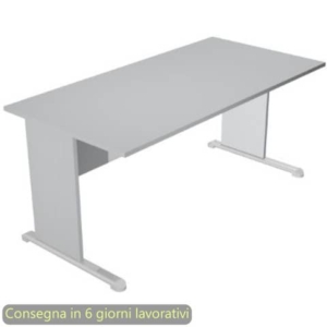 Scrivania piano grigio 120x80xH.72 cm gamba a pannello in tinta con piede metallico linea Presto Artexport 004L/9