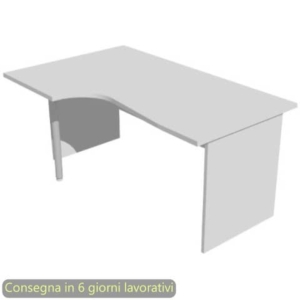 Scrivania penisola sinistra piano grigio 160x60/80/100xH72 cm gamba a pannello in melaminico Presto Compact - 009PAN11/9