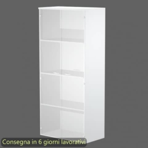 Mobile alto con ante in vetro satinato 80x35xH.180 cm 3 ripiani Presto Artexport bianco - 038-39-75G/3