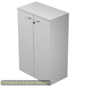Mobile medio con ante con serratura 80x35xH.120 cm 2 ripiani Presto Artexport grigio - 035-69M/9