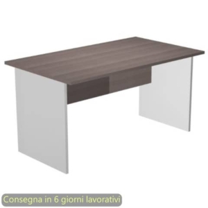 Scrivania frassino toscano 140x80xH72 cm gamba a pannello grigia linea Presto Artexport - 002PAN/F5