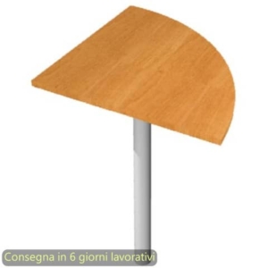Raccordo a 90° con supporto metallico cromato per scrivanie Presto 80x80 cm Artexport noce chiaro - 313-11C_4