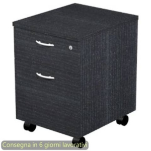 Cassettiera 1 cassetto+ 1 classificatore 41,8x52xH.59,5 cm con ruote montata Presto Artexport nero - 60020/8