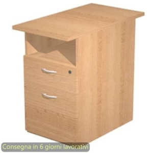 Cassettiera alta 1 vano a giorno + 1 cassetto + 1 file 43x80xH.72 cm smontata Presto Artexport faggio - 60023/6