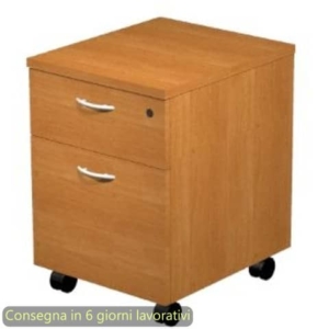Cassettiera 1 cassetto+ 1 classificatore 41,8x52xH.59,5 cm con ruote montata Presto Artexport noce chiaro - 60020/4