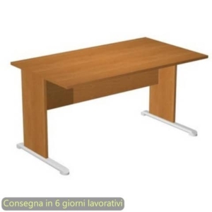 Scrivania piano noce chiaro 140x80x72 cm gamba a pannello in tinta con piede metallico linea Presto Artexport 002L/4