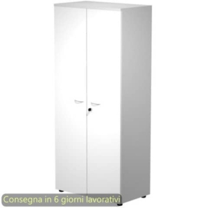 Mobile alto con serratura Presto 80x44xH.180 cm - struttura grigia Artexport ante bianche - 538-39-75M/3