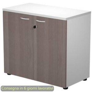 Mobile basso con serratura Presto 80x44xH.72 cm - struttura grigia Artexport ante frassino toscano