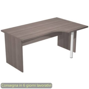 Scrivania penisola dx frassino toscano 160x60/80/100xH72 cm gamba a pannello in melaminico Presto Compact - 008PAN11/F