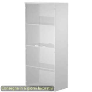 Mobile alto Presto 3 ripiani - ante in vetro satinato struttura bianco Artexport 80x44xH.180 cm - 538-39-75G