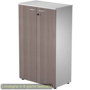 Mobile medio con serratura Presto 80x44xH.120 cm - struttura grigia Artexport ante frassino toscano