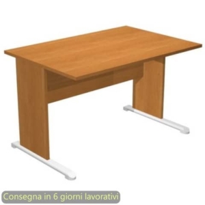 Scrivania noce chiaro 120x80xH.72 cm gamba a pannello in tinta con piede metallico linea Presto Artexport 004L/4