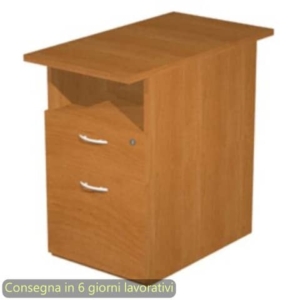 Cassettiera alta 1 vano a giorno + 1 cassetto + 1 file 43x80xH.72 cm smontata Presto Artexport noce chiaro - 60023/4