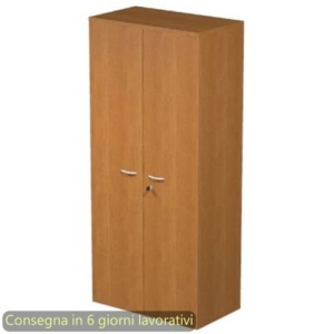 Mobile alto con ante con serratura 80x35xH.180 cm 3 ripiani Presto Artexport noce chiaro - 038-39-75M/4