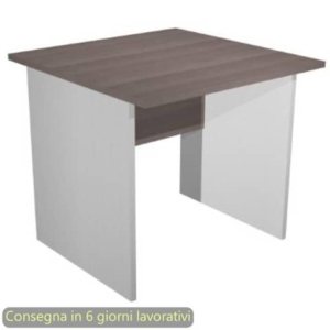 Scrivania frassino toscano 80x80xH.72 cm gamba a pannello grigia linea Presto Artexport - 001PAN/F5