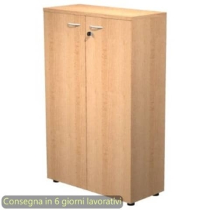 Mobile medio con ante con serratura 80x35xH.120 cm 2 ripiani Presto Artexport faggio - 035-69M/6