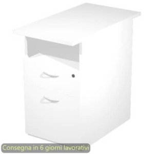 Cassettiera alta 1 vano a giorno + 1 cassetto + 1 file 43x80xH.72 cm smontata Presto Artexport bianco - 60023/3