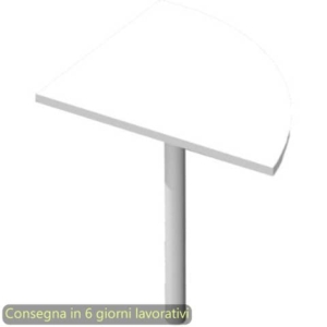 Raccordo a 90° con supporto metallico cromato per scrivanie Presto 80x80 cm Artexport bianco - 313-11C_3