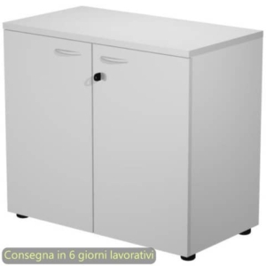 Mobile basso con serratura Presto 80x44xH.72 cm - struttura grigia Artexport ante grigie - 530-67M/9