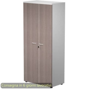 Mobile alto con serratura Presto 80x44xH.180 cm - struttura grigia Artexport ante frassino toscano