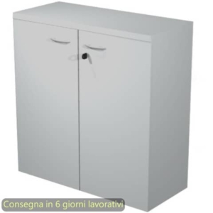 Mobile basso con ante in melaminico con serratura 80x35xH.72 cm Presto Artexport grigio - 030-67M/9