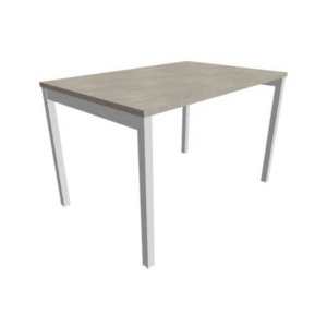 Scrivania piano cemento 120x80xH.75 cm gamba a ponte in acciaio argento linea Practika P3 Quadrifoglio - ECSPT120-CL-A