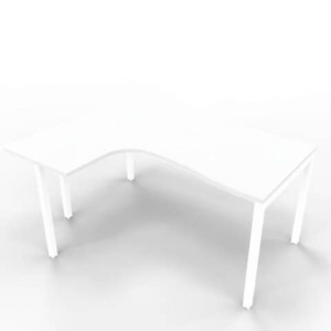 Scrivania penisola sinistra piano grigio 160x120xH.75 cm gamba a ponte in acciaio bianco linea Practika P3 - ECSPT16S-GR-I