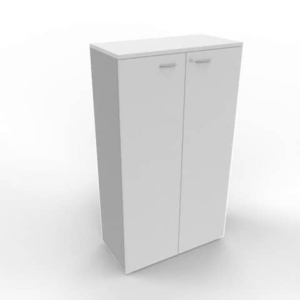 Armadio medio con ante battenti grigio scocca argento 90x45xH.160 cm linea Practika Quadrifoglio - ECEL90L-GR-AA-GR