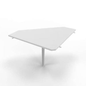 Raccordo 90° piano grigio 84x84xH.75 cm gamba in acciaio argento per scrivanie Practika P4 Quadrifoglio ECRA9004-GR-A