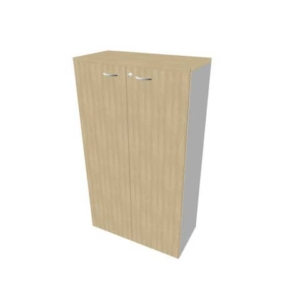 Armadio medio con ante battenti rovere scocca argento 90x45xH.160 cm linea Practika Quadrifoglio - ECEL90L-RK-AA-RK