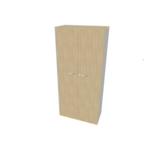 Armadio alto con ante battenti rovere scocca argento 90x45xH.200 cm linea Practika Quadrifoglio - ECES90S-RK-AA-RK