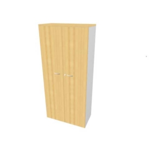 Armadio alto con ante battenti faggio scocca argento 90x45xH.200 cm linea Practika Quadrifoglio - ECES90S-FA-AA-FA