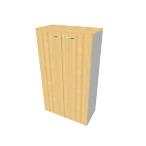 Armadio medio con ante battenti faggio scocca argento 90x45xH.160 cm linea Practika Quadrifoglio - ECEL90L-FA-AA-FA