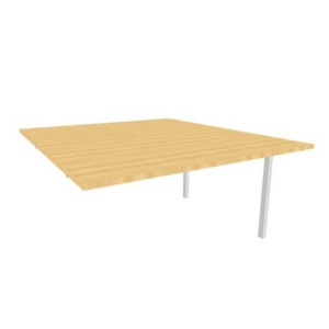 Postazione aggiuntiva bench piano faggio 140x160xH.75 cm gamba a ponte in acciaio argento Practika P3 - ECBIC14-FA-A