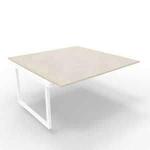 Postazione aggiuntiva bench cemento 160x160xH.75 cm gamba ad anello in acciaio bianco Practika P2 ECBIA16-CL-I