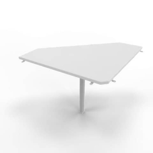 Raccordo 90° piano grigio 84x84xH.75 cm gamba in acciaio argento per scrivanie Practika P1 Quadrifoglio ECRA9001-GR-A