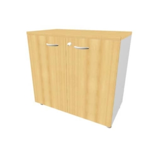 Armadio basso altezza scrivania ante faggio scocca argento 80x45xH.73 cm Practika Quadrifoglio - ECEB80B-FA-AA-FA