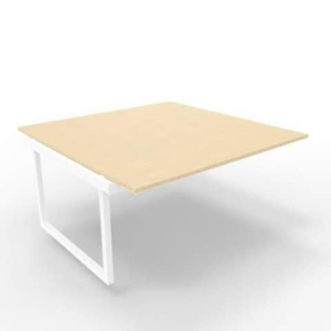 Postazione aggiuntiva bench piano rovere 160x160xH.75 cm gamba ad anello in acciaio bianco Practika P2 ECBIA16-RK-I